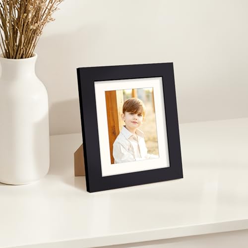 upsimples 4x5 Picture Frame, Display Pictures 3x4 with Mat or 4x5 Without, Wall Hanging Photo Frame, Black, 1 Pack - color: Black, size: 4x5