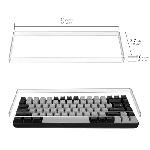 GEEKRIA Premium Acrylic Keyboard Cover for 60% Compact 61 Key Keyboard, Compatible with Razer Huntsman Mini, RK Royal KLUDGE RK61 (Transparent) - style: Clear