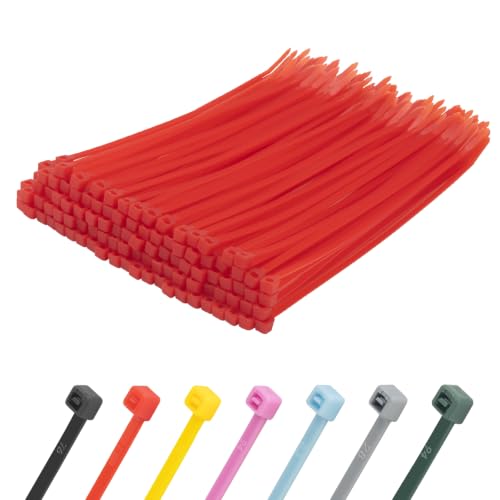 8 Inch Red Zip Ties 500 Pack, 45 LBS Tensile Strength, Self-Locking Nylon UV Resistant Cable Ties for Indoor & Outdoor - color: Red, size: 8inch (500pcs)