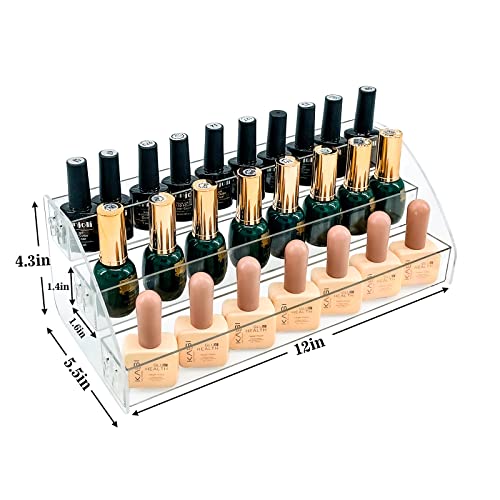 Nail Polish Holder Organizer Clear Acrylic Nail Polish Tray Fingernail Polish Display case 3 layers Essential Oils Holder Makeup Organizer - style: 3t