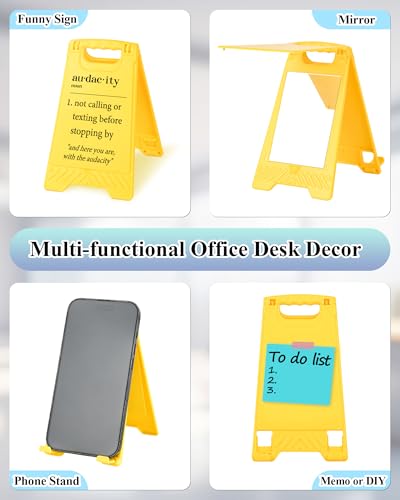 Funny Desk Shelf Decor, Dac Noun Calling Texting Mini Desk Sign | Dac Noun Calling Texting Sign, Funny Shelf Sign, Home Office Decor, Mini Desk Sign - style: Audacity