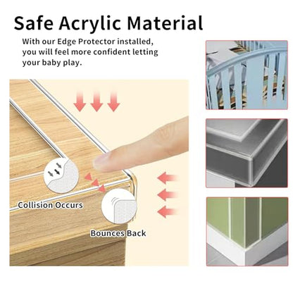 0.8 in x 9.84 FT,Clear Edge Protector Strip Sharp Edge Wrap Cover Tape, Self Adhesive Protective Bumper Guards for Cabinet Door Desk Glass Table Bed Furniture, Kitchen Countertop, Waterproof - size: 0.8in x 9.84FT