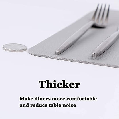 Wipeable Placemats Leather Table Mats Waterproof Heat-Resistant Easy to Clean for Dining Table Set Kitchen Table (4, Slate Grey) - color: Slate Grey, size: set of 4