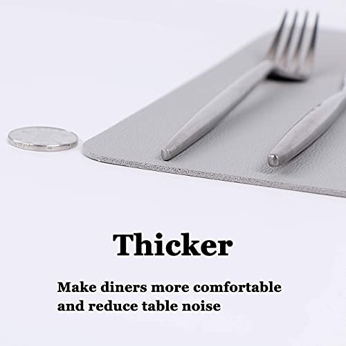 Wipeable Placemats Leather Table Mats Waterproof Heat-Resistant Easy to Clean for Dining Table Set Kitchen Table (4, Slate Grey) - color: Slate Grey, size: set of 4