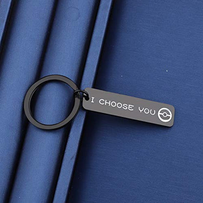 bobauna Retro Controller Keychain I Choose You Video Game Jewelry Game Enthusiast Gift For Gamer - color: Choose You Game Keychain Black