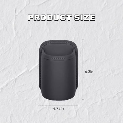 Car Door Cup Holder, Leather Clip On Backseat Pocket Beverage Holder, Waterproof Scratch-Resistant Vehicle Window Cup Holder, Multifunctional Storage for Water Cup Phone Change (Black) - color: Black