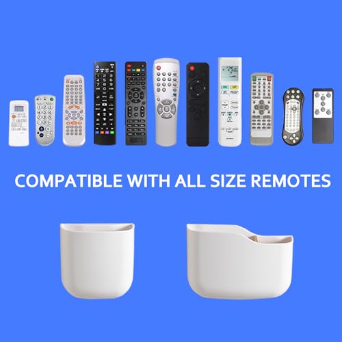 SUNFICON Wall Mount Remote Holder TV FAN Remote Control Holder Bedside Caddy Wall Organizer Phone Holder for Office Adhesive Media Player Controller Holder Box Tray Home Desk Nightstand White 6PACK - color: 6PACK WHITE