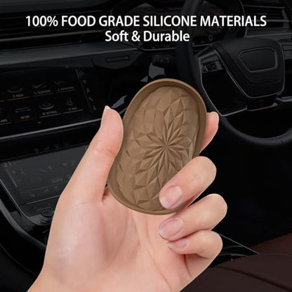 ME.FAN Car Coasters for Cup Holders [4 Pack] - 2.75In Silicone Auto Mug Mats - Universal Non-Slip Recessed Car Interior AccessoriesCoffee - color: 4pack-coffee