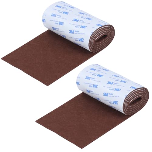Felt Furniture Pads, Non Slip Self Adhesive Cuttable Felt Tape Brown Heavy Duty Felts Strip Roll for Protecting Hardwood Floors Chair Wall Protector (40 x 5 x 0.12 Inch, 2 Pack) - color: Brown, size: 5" x 40" (2 Pack)