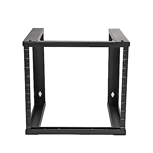 AEONS 9U Open Frame Wall Mount 19-Inch IT Network Server A/V Equipment Rack 16" Depth 12-24 Threaded 2-Post Mounting, Black - style: 9U-16"D