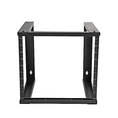 AEONS 9U Open Frame Wall Mount 19-Inch IT Network Server A/V Equipment Rack 16" Depth 12-24 Threaded 2-Post Mounting, Black - style: 9U-16"D