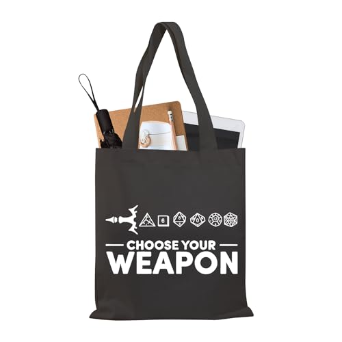 BDPWSS Choose Your Weapon Tote Bag Tabletop Role Playing Gamer Gift Dragons D20 RPG Gaming Gift