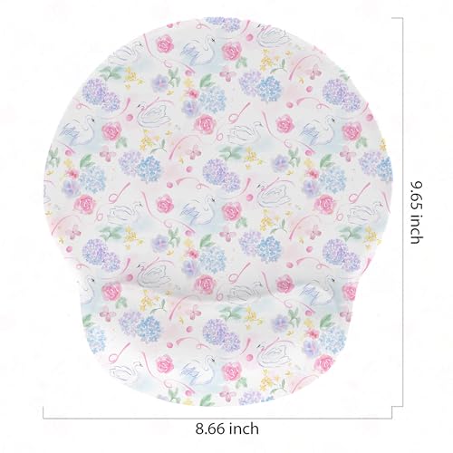 RICHEN Ergonomic Mouse Pad with Wrist Support,Non-Slip Rubber Base for Computer Laptop & Mac,Lightweight Rest for Home,Office & Travel (Hydrangea Swan) - color: Hydrangea Swan