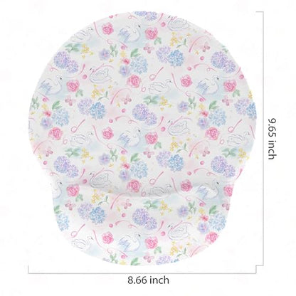 RICHEN Ergonomic Mouse Pad with Wrist Support,Non-Slip Rubber Base for Computer Laptop & Mac,Lightweight Rest for Home,Office & Travel (Hydrangea Swan) - color: Hydrangea Swan