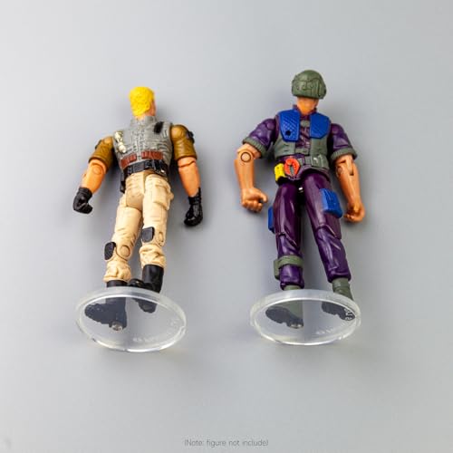 SIXPOINTS 70 Pieces Clear Round Figure Display Stand Base Compatible with 3.75” Vintage Star Wars Movie Action Figures toy, 37.5mm Wide Disc,3.6mm Peg Doll Model Support Stand…