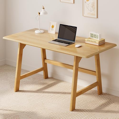 IOTXY Solid Wood Writing Table - 48" W x 24" D Minimalist Computer Desk for Home Office, Work, Study, Creativity, and PC Workstation, Oak - color: Oak, size: 48" W