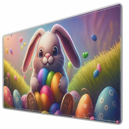 Easter Rabbit Eggs Large Gaming Mouse Pad Cute Cartoon Colorful Long Mousepad Keyboard Mat for Desk,Office,Home 35.4"X15.7" - color: easter rabbit eggs