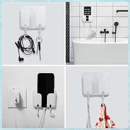 3 Pieces Adhesive Remote Holders Wall Mount Phone Holder Without The Need to Drill Holes in Your Wall Universal TV Remote Organizer Caddy Box for Bedroom Kitchen Bathroom