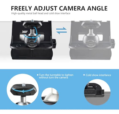 RAUBAY 【CM01】 Monitor Top Camera Mount Clamp, Hanging Webcam Stand with 1/4" Screw, Suitable for Flat-Screen Monitors, for Live Stream, Video Conferencing, YouTube, TikTok, etc. - style: CM01