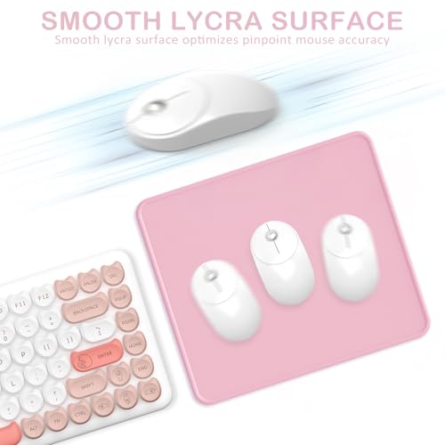 eulps Mouse Pad with Stitched Edge, Multiple Patterns Computer Mouse Pads with Non-Slip Rubber Base, Washable Cloth Mousepad, for Gaming, Laptop, PC (Pink) - color: 04Pink