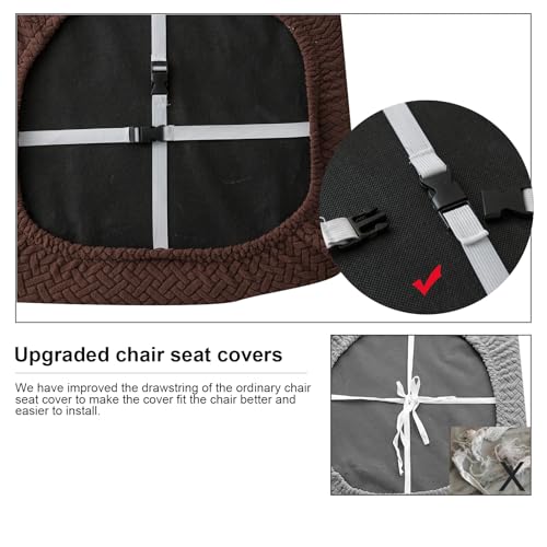 Genina Seat Covers for Dining Room Chair Seat Slipcovers Kitchen Chair Covers (Chocolate, 2 Pcs) - color: Chocolate, size: 2 PCS