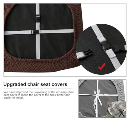 Genina Seat Covers for Dining Room Chair Seat Slipcovers Kitchen Chair Covers (Chocolate, 4 Pcs) - color: Chocolate, size: 4 PCS
