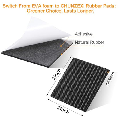 CHUNZEXI Non Slip Rubber Furniture Pads & Grippers, Self Adhesive Round Floor Protectors for Chair & Table Legs and Feet, 2 Inch, 16 Pack, Square - size: 2 inch 16 Square