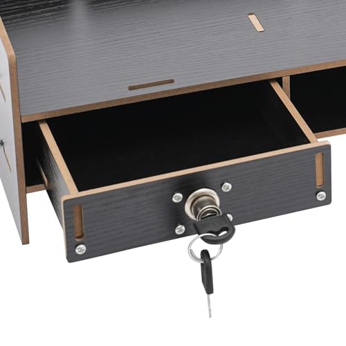 Computer Monitor Stand, Computer Rack with Drawers, Two top Platforms Desk Organizer Monitor Stand with Extra Large Storage Desktop Computer Stand for PC, Laptop, Printer, Screen, TV (05) - size: 05