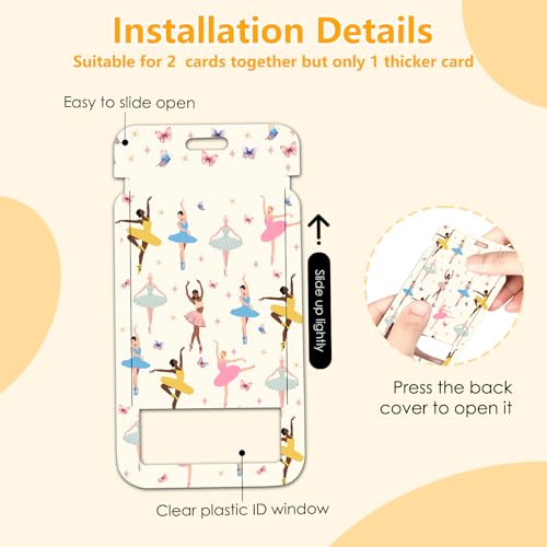Ballet for ID Badge Holder, Ballet ID Badge Holder with Heavy-Duty Retractable Reel Clip, Gift for Teacher Nurse Adult - color: Ballet-beige