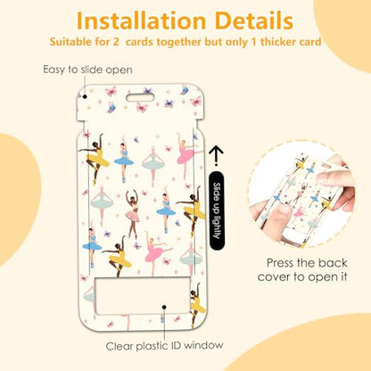 Ballet for ID Badge Holder, Ballet ID Badge Holder with Heavy-Duty Retractable Reel Clip, Gift for Teacher Nurse Adult - color: Ballet-beige