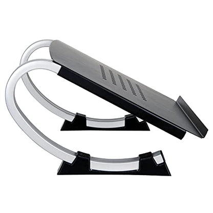 Allsop Redmond Adjustable Laptop Stand, Vented Curved Sturdy Metal Ergonomic Riser, Black (ASP30498) - style: Laptop Stand