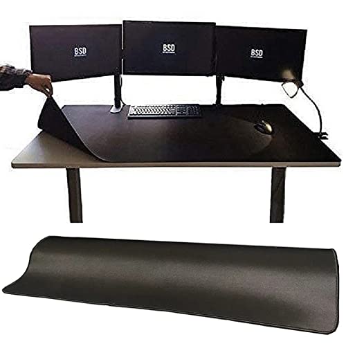[55" x 24"] Extra-Large Mouse Pads, Gaming mat - Enhance Gaming Experience with The Massive Battle mat, Waterproof, Easy-Clean, and Lint-Free, Desk mat Perfect for PC Game Tables (Black, 3XL) - size: 55" x 24"