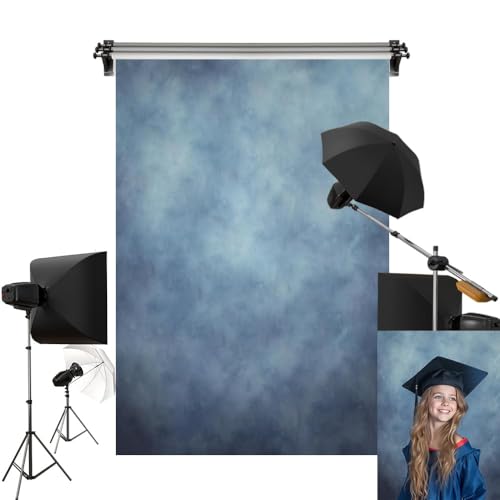 Kate 5x7ft/1.5m(W) x2.2m(H) Blue Headshot Background Blue Texture Portrait Photography Microfiber Backdrop Photo Studio Props - color: Blue, size: 5x7ft