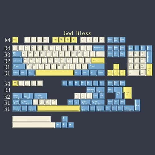 Sumgsn 163 Keys God Bless Keycaps Cherry Doubleshot Keycaps Set Fit for ISO ANSI 95% 75% 65% 60% Mechanical Keyboard Cherry Mx Switches - style: God Bless Keys