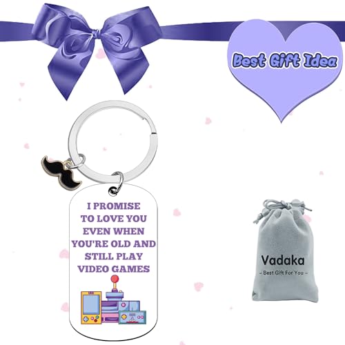 Vadaka Gamer Gifts for Men Boyfriend Husband Gamer Keychain Gaming Accessories Keychain Gamers Stuffers Gift Couple Keychains for Him Her His and Hers Gift Valentine's Day Anniversary Birthday Gifts