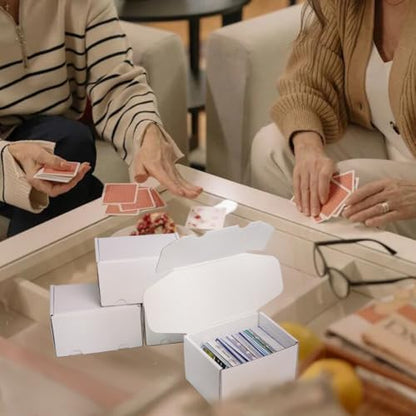 NUMINA 4 Pack 350 Small Card Storage Boxes, Heavy Duty Cardboard Game Card Organizer with Dividers for TCG, MTG, Sports & Trading Cards, Shipping Boxes for Collectors & Sellers - size: 6 in (4-Pack)