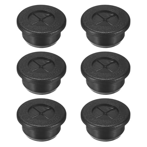 M METERXITY 6-Pack Rubber Grommets for Wiring 20mm Desk Grommet Double-Sided Flexible Cable Cord Grommet Desk Hole Cover for Cables/Wires Through Protection Cable Grommet [Black] - size: 20 mm