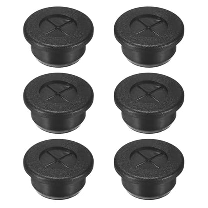 M METERXITY 6-Pack Rubber Grommets for Wiring 20mm Desk Grommet Double-Sided Flexible Cable Cord Grommet Desk Hole Cover for Cables/Wires Through Protection Cable Grommet [Black] - size: 20 mm