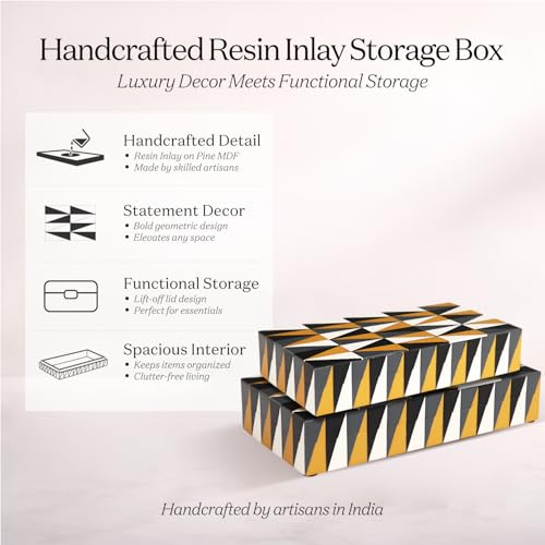Handicrafts Home Large Decorative Storage Box with Lid, Coffee Table Storage Box, Decorative Remote Control Holder, Keepsake Storage Box for Living Room & Shelf Decor, Puzzle Guild 12 x 6 x 2 - color: PUZZLE-GUILD, size: 12 x 6 x 2 Inches