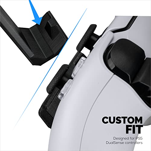 BRAINWAVZ PS5 Game Controller Console Holder Mount (2 Pack) for PS5 Dual Sense Gamepad, Hook-On Hanger Design, No Damage or Adhesive (Black) - color: White