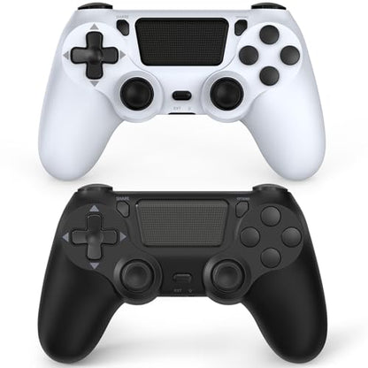 Wuthur 2 Pack Wireless Controller Compatible with PS4 / Pro/Slim (Black & White) - color: Black & White