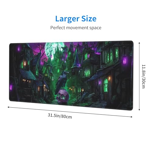Halloween Mouse Pad Extended Large Gaming Mouse Pad XL Stitched Edges for Gamer Home Office 31.5 X 11.8 Inch - color: Halloween