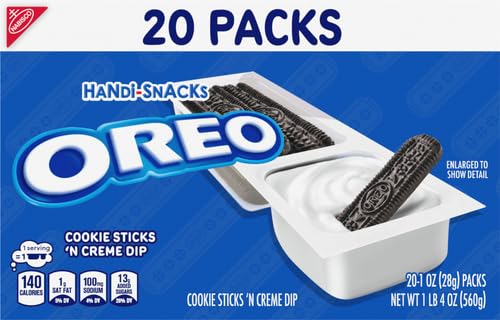 Handi-Snacks OREO Cookie Sticks 'N Creme Dip Snack Packs, 20 Count (Pack of 2) - size: 20 Count (Pack of 2)