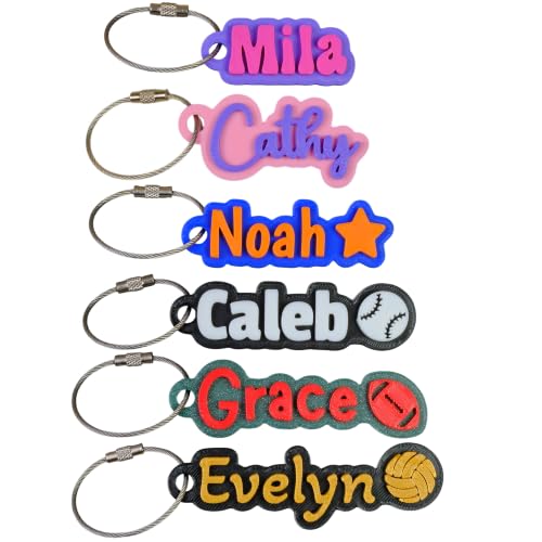 SuperFineDeesigns Bag and Water Bottle Name Tag with Cable – Custom Durable 3D Printed Name Tag Backpack & Sports Bottles - style: -No Icon-