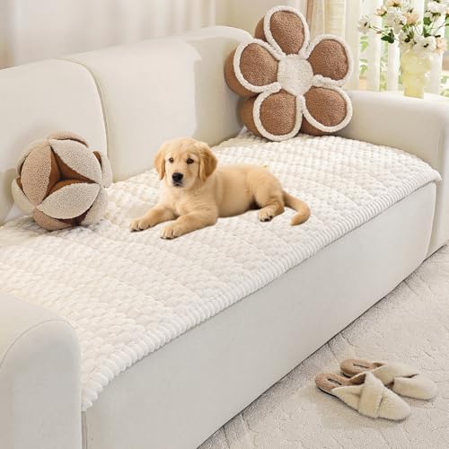 Royhom Couch Cover for Dogs Washable, Soft Thick Pet Couch Covers for Sofa, Pawcart Couch Protector Pet Friendly, Furniture Covers Dog Mat for Couches and Sofas (White, 27.6 x 42.7 Inch) - color: White, size: 27.6 X 47.2 Inch/1 Piece