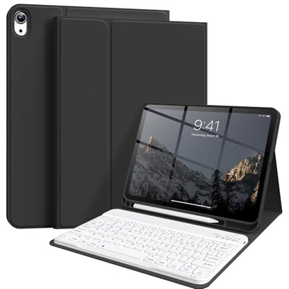 Keyboard Case for iPad (A16) 11th Gen 11 Inch 2025, iPad 10th Generation 10.9 inch 2022 with Pencil Holder, Wireless Keyboard and Slim Lightweight Soft Cover Auto Wake/Sleep, Black - color: Black