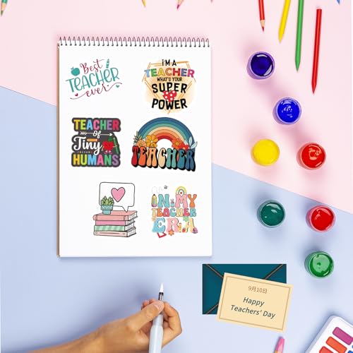 110PCS Teacher Stickers, Non-Repeating Funny Teacher Stickers Waterproof Meme Stickers for Teachers Gift Vinyl Decals Cute Stickers Gifts for Laptop Water Bottles Phone - style: Teacher Stickers