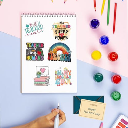 110PCS Teacher Stickers, Non-Repeating Funny Teacher Stickers Waterproof Meme Stickers for Teachers Gift Vinyl Decals Cute Stickers Gifts for Laptop Water Bottles Phone - style: Teacher Stickers