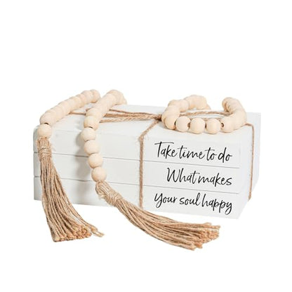 Decorative Books for Home Decor, Wooden Faux Book for Decoration, Farmhouse Stacked Display Books (Take time to do) - style: Take time to do