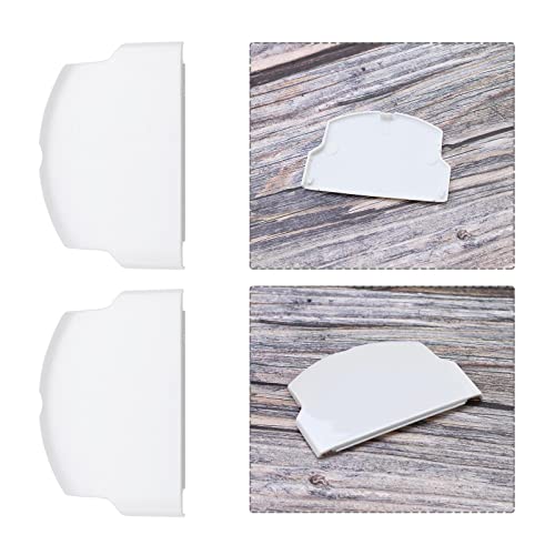 SING F LTD 2PCS Replacement Battery Door Covers Cases Protectors Compatible with Sony PSP 2000 2003 2004 3000 3003 3004 White Plastic Console Accessories - color: White